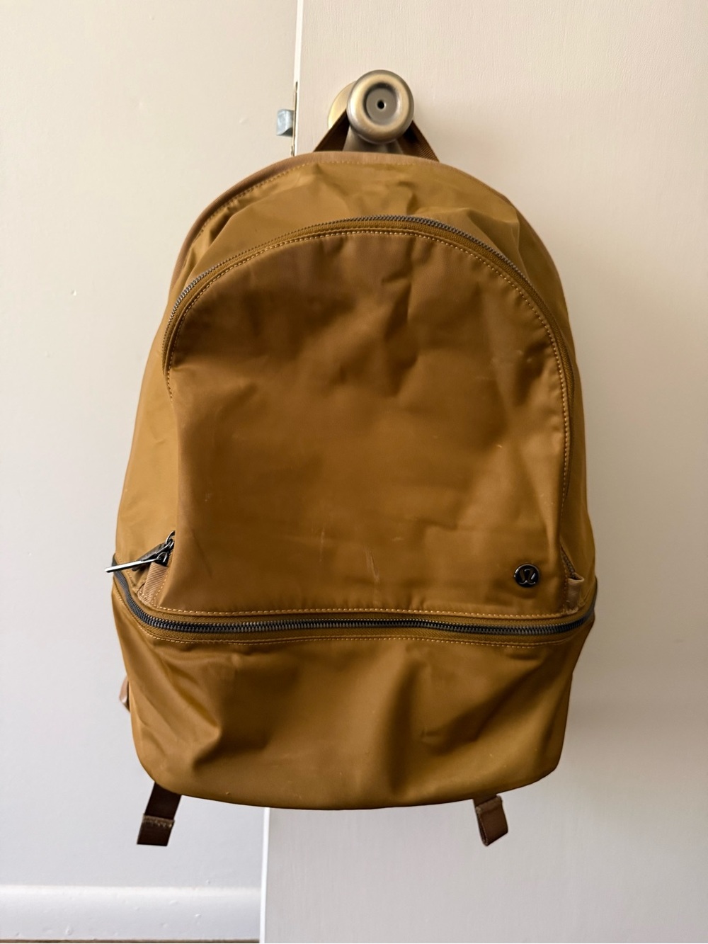 lululemon athletica Mustard Brown/Gold Nylon Backpack